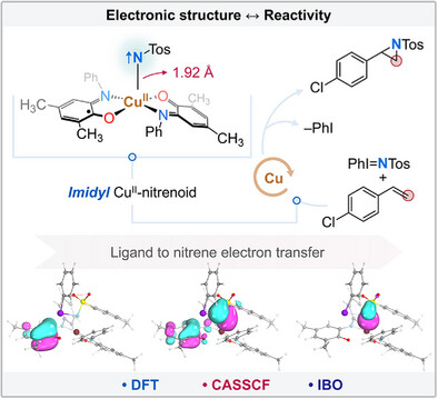 MayankM72's tweet card. The ligand-to-substrate electron transfer mechanism from the redox-active ligand to the nitrene in forming Cu(II)-nitrenoid species and its reactivity toward aziridination reaction has been studied...
