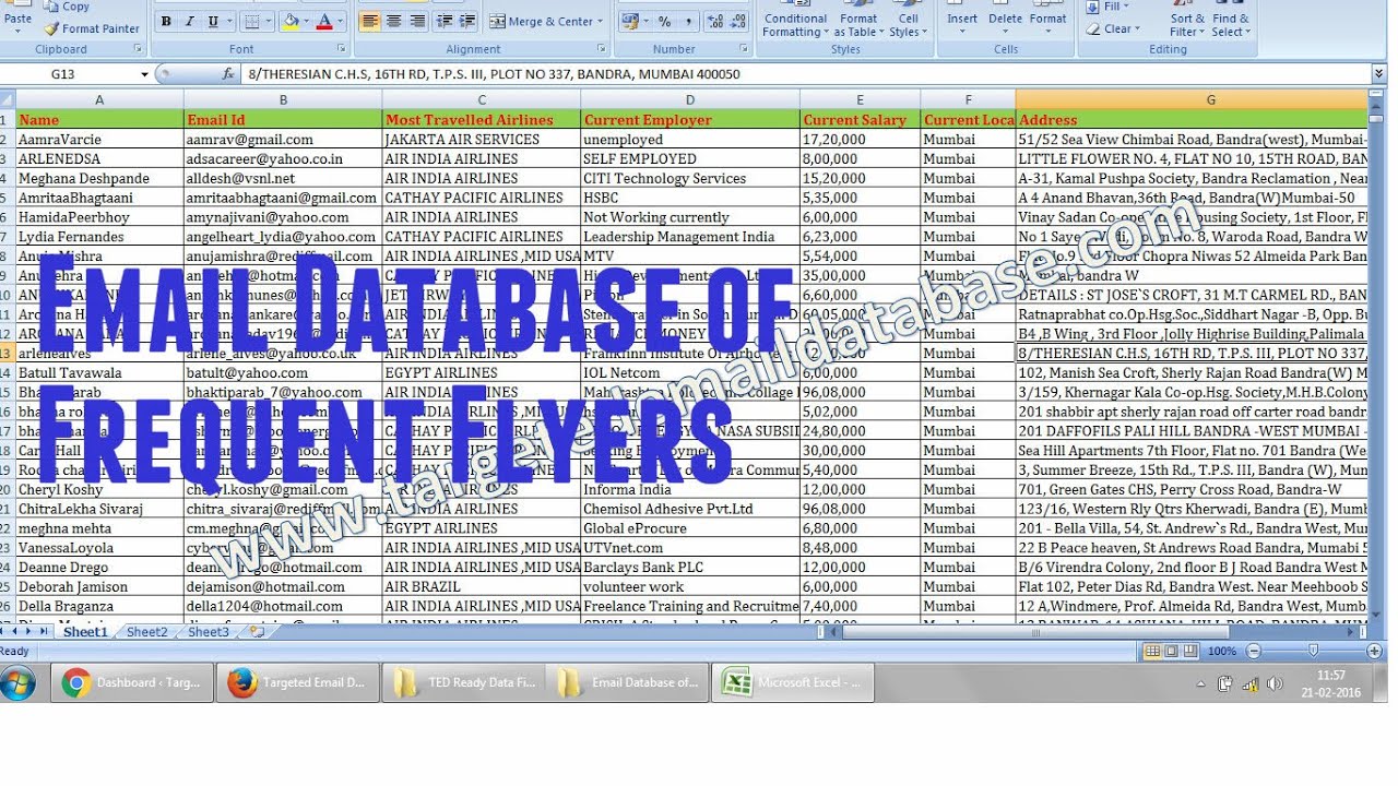 TED_Data's tweet card. Indian Email database of Frequent Flyers- Email id List of frequent...