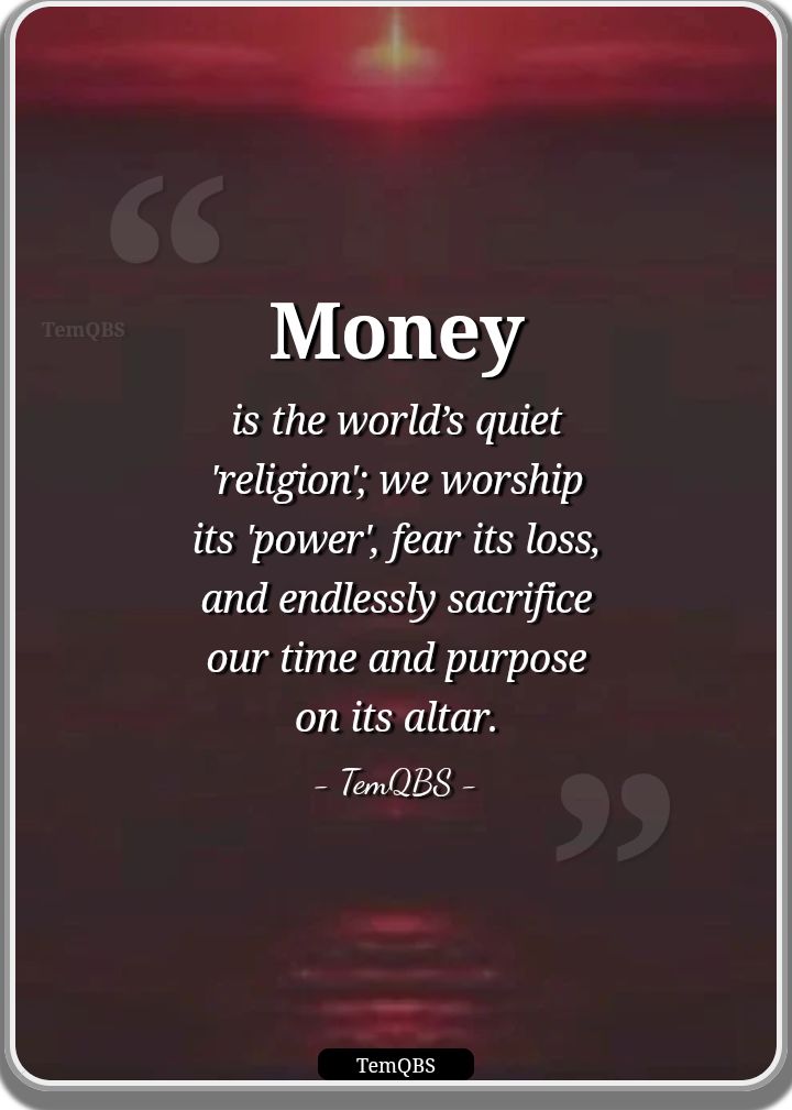 TemTeeBlog's tweet card. Money 'quietly' guides decisions, priorities, behavior and moral...