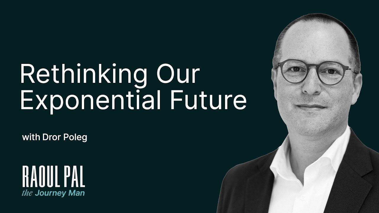 RealVision's tweet card. Rethinking Our Exponential Future w/ Dror Poleg