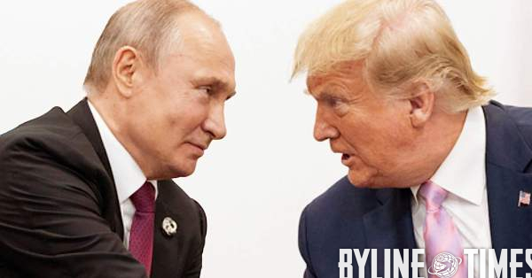 BylineTimes's tweet card. A former senior KGB chief claims Trump was recruited by them in 1987 due to his role as a prominent US businessman