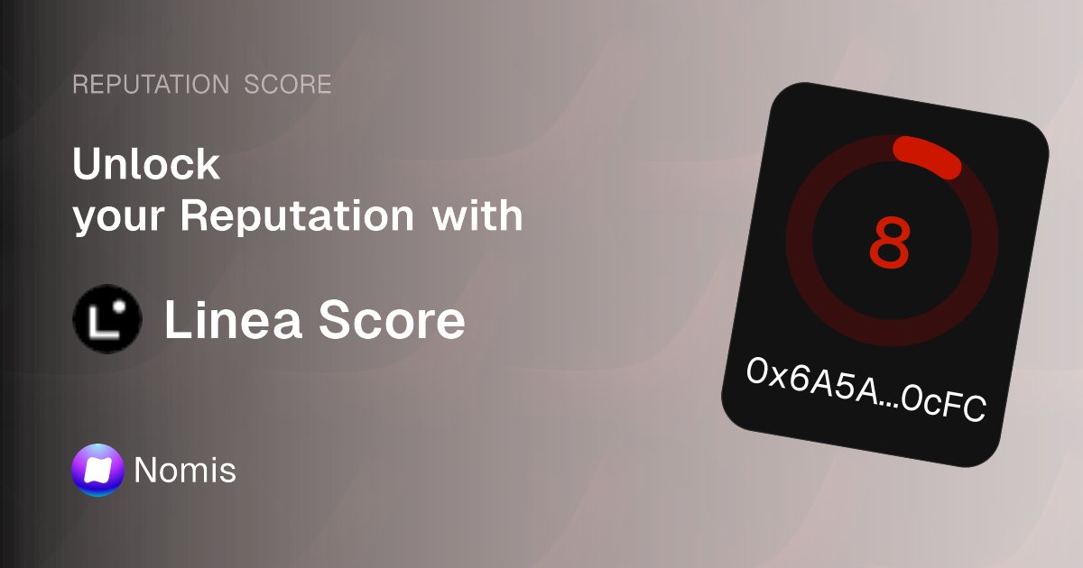 Jorge92380643's tweet card. Leverage Linea onchain reputation at your fingertips. Mint onchain score now to become eligible for drops, get personalized offers, discounts and more.