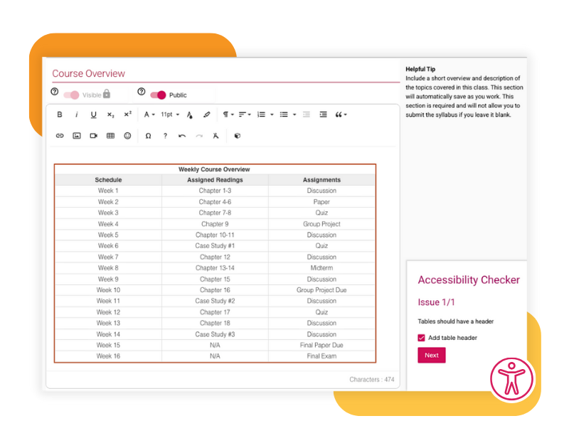 SimpleSyllabus's tweet card. Make every syllabus accessible. Meet Title II, ADA, and WCAG 2.2 accessibility standards and simplify compliance with Simple Syllabus.