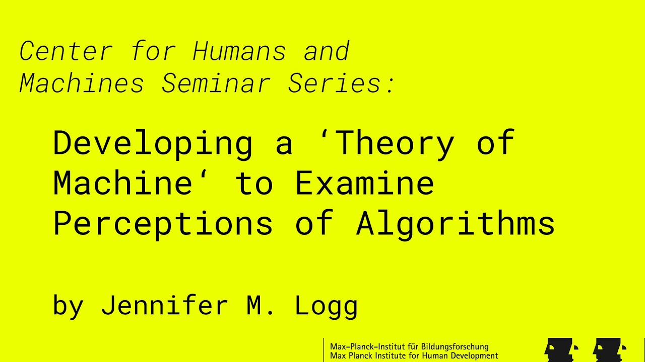 mpib_berlin's tweet card. CHM Seminar Series: Developing a 'Theory of Machine' to Examine...