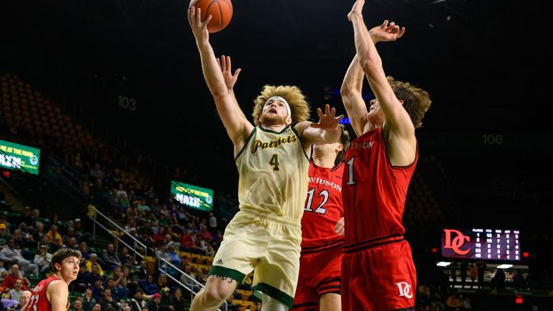 MasonMBB's tweet card. The George Mason University men's basketball team opens the 2025-26 season with a Monday night contest against 2025 NCAA Tournament qualifier Wofford.