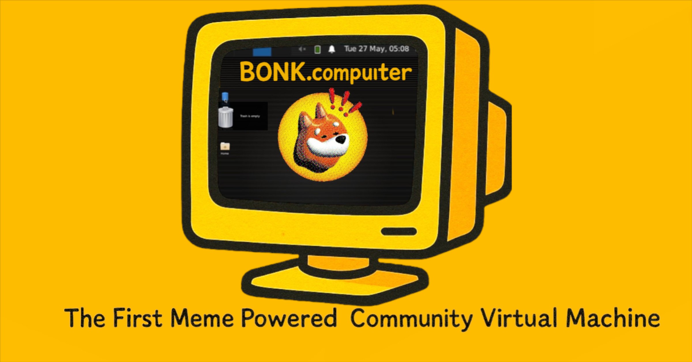 BonkComputer's tweet card. The First Meme Powered Community Virtual Machine
