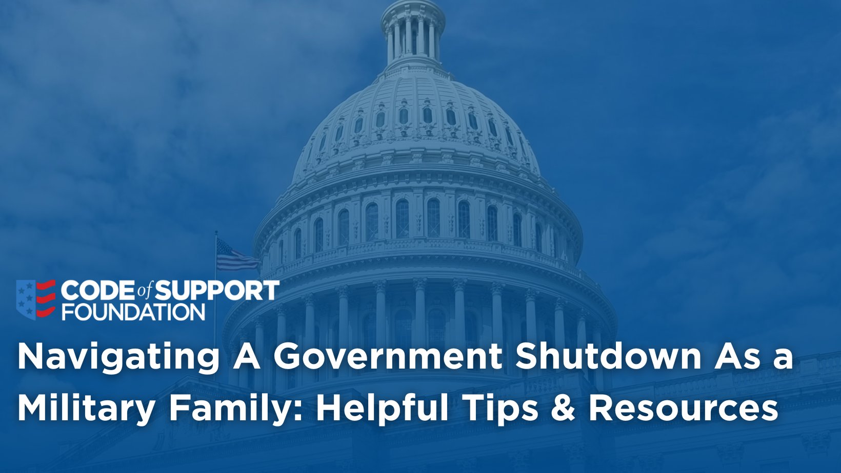 codeofsupport's tweet card. When the government shuts down, military and veteran families stand on the front lines of uncertainty. At the Code of Support Foundation (COSF), we’re here to ensure no family faces it alone. A...