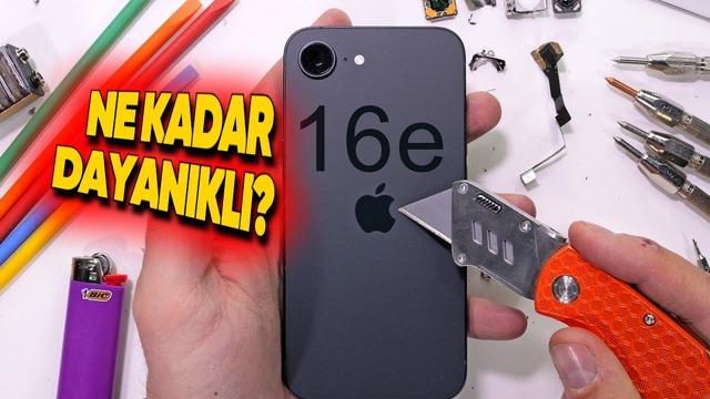 haberliyobulten's tweet card. Ünlü YouTube kanalı JerryRigEverything, yeni çıkan iPhone 16e'yi sağlamlık testine soktu.