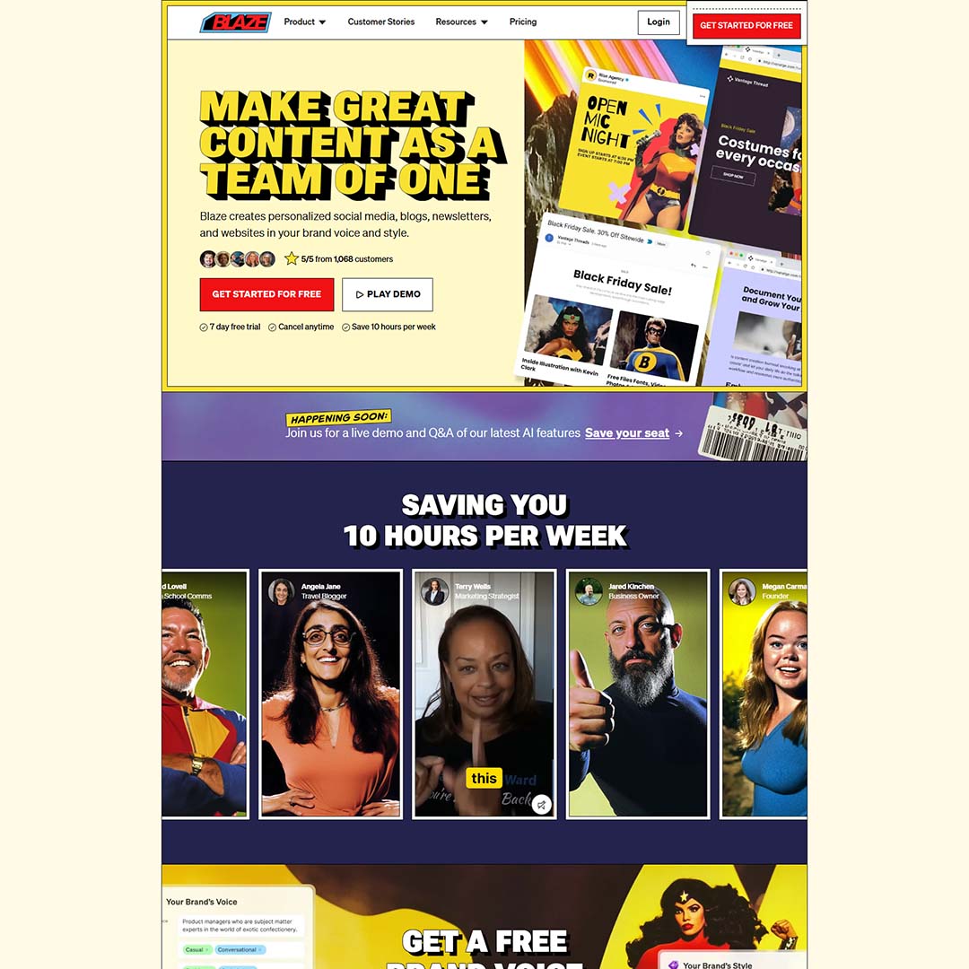 dcpwebdesigners's tweet card. Blaze stands out as a comprehensive AI-powered marketing platform that simplifies content creation, automates workflows, and provides valuable insights.