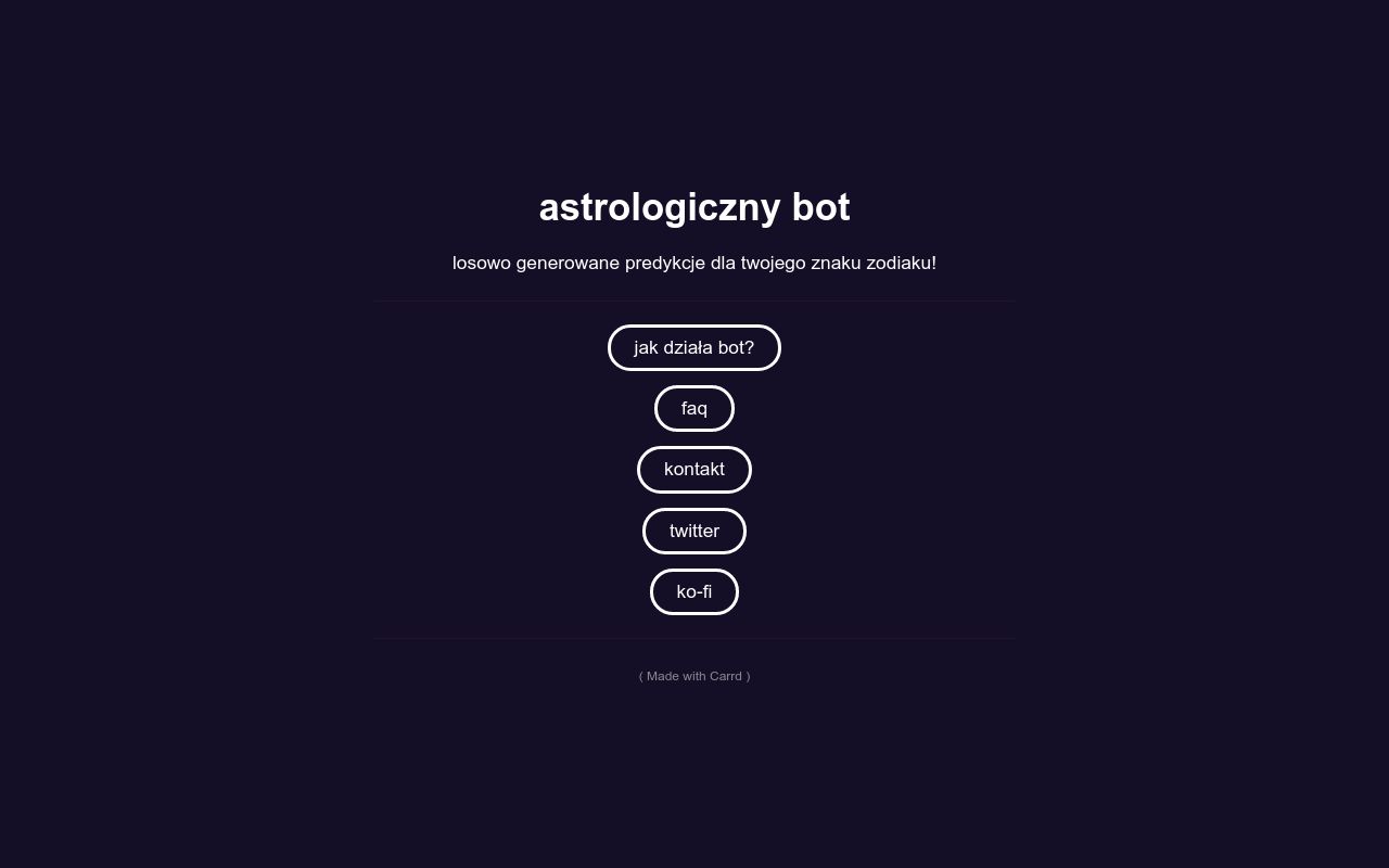 astrobotpl's tweet card. losowo generowane predykcje dla twojego znaku zodiaku!