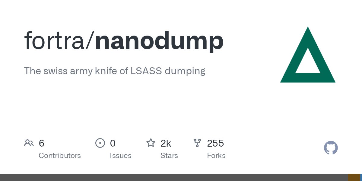 s4ntiago_p's tweet card. The swiss army knife of LSASS dumping. Contribute to fortra/nanodump development by creating an account on GitHub.
