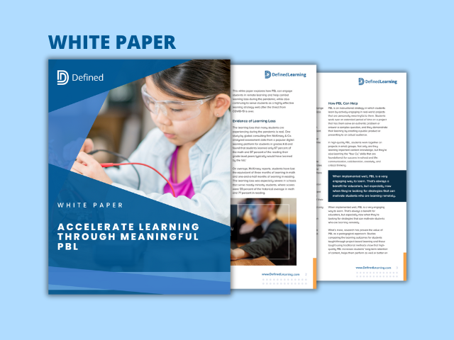 DefinedLearning's tweet card. In this complimentary white paper from Defined Learning, you’ll learn what the experts are saying about how to best grow student engagement and accelerate learning during this unprecedented time.