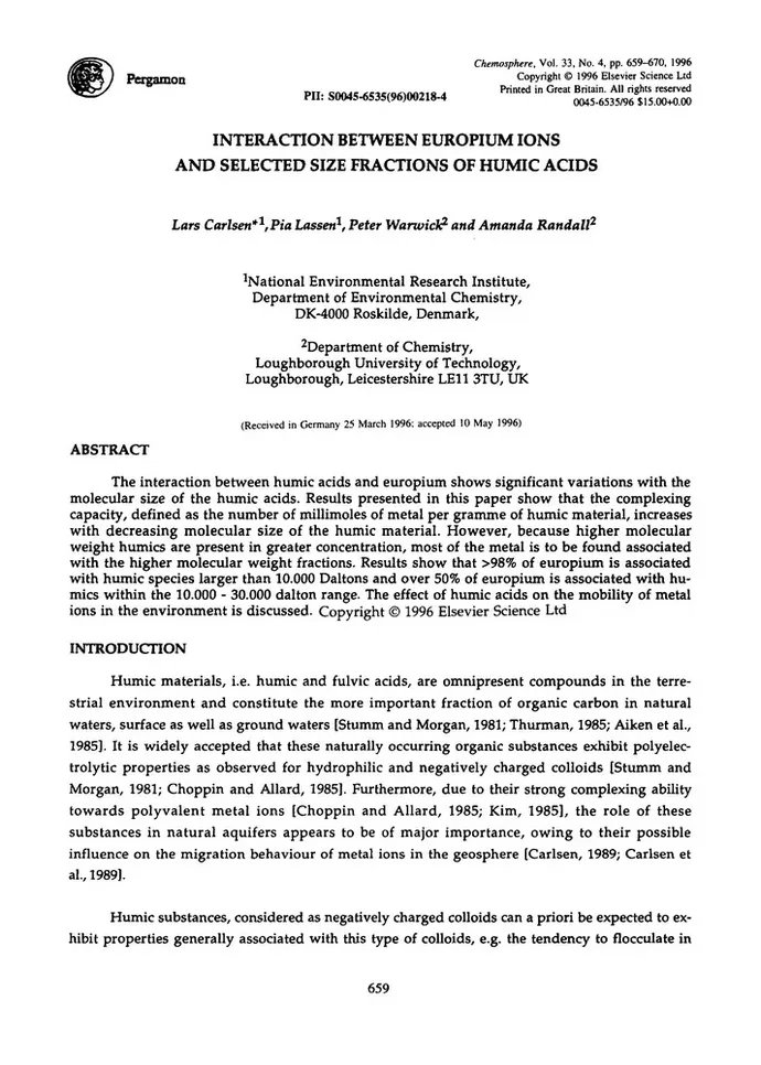 DocsDel's tweet card. The interaction between humic acids and europium shows significant variations with the molecular size of the humic acids. Results presented in this...