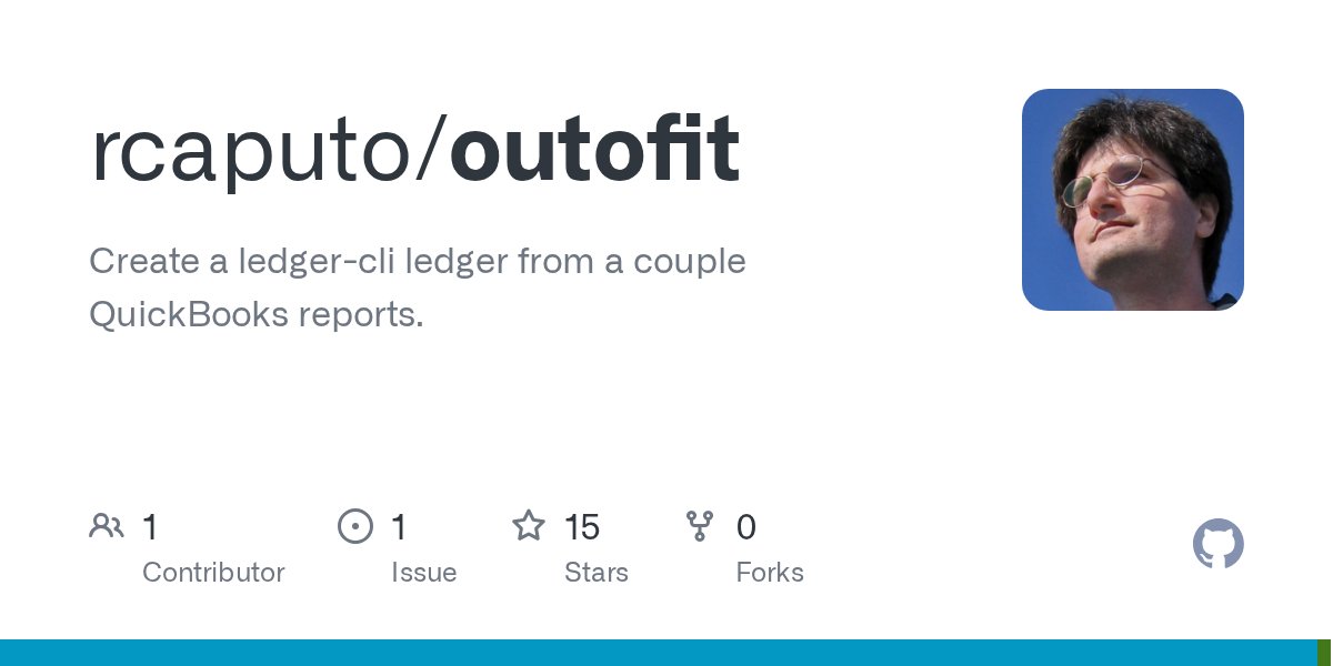 LedgerTips's tweet card. Create a ledger-cli ledger from a couple QuickBooks reports. - rcaputo/outofit