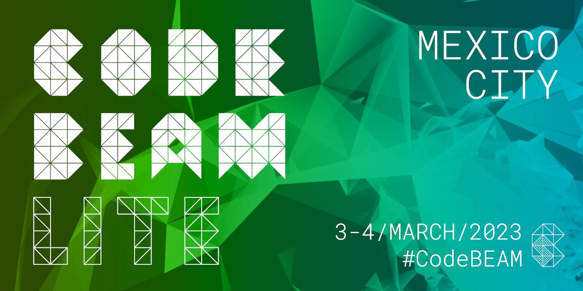 temachtianiMx's tweet card. The major Elixir and Erlang event in México. The Elixir and Erlang community celebrates ten years of Elixir in Mexico City. Meet people and companies using and developing high performance, fault-to...