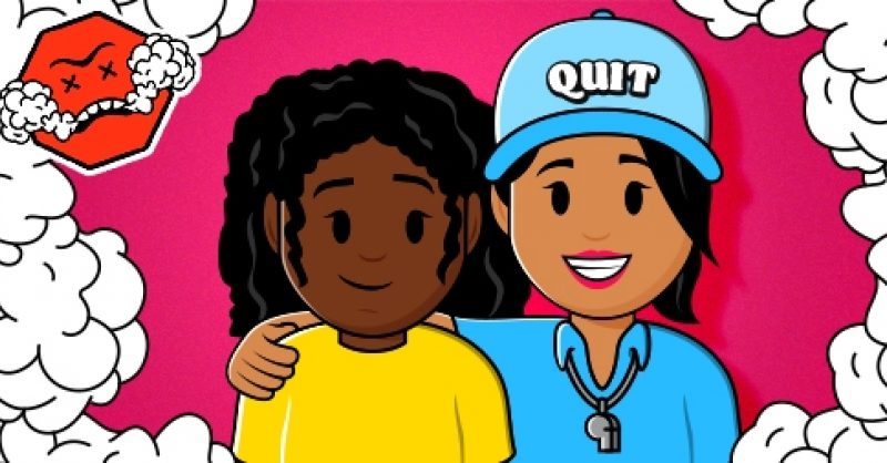 TCEC574's tweet card. Text INDIANA to 873373 and quit vaping today!