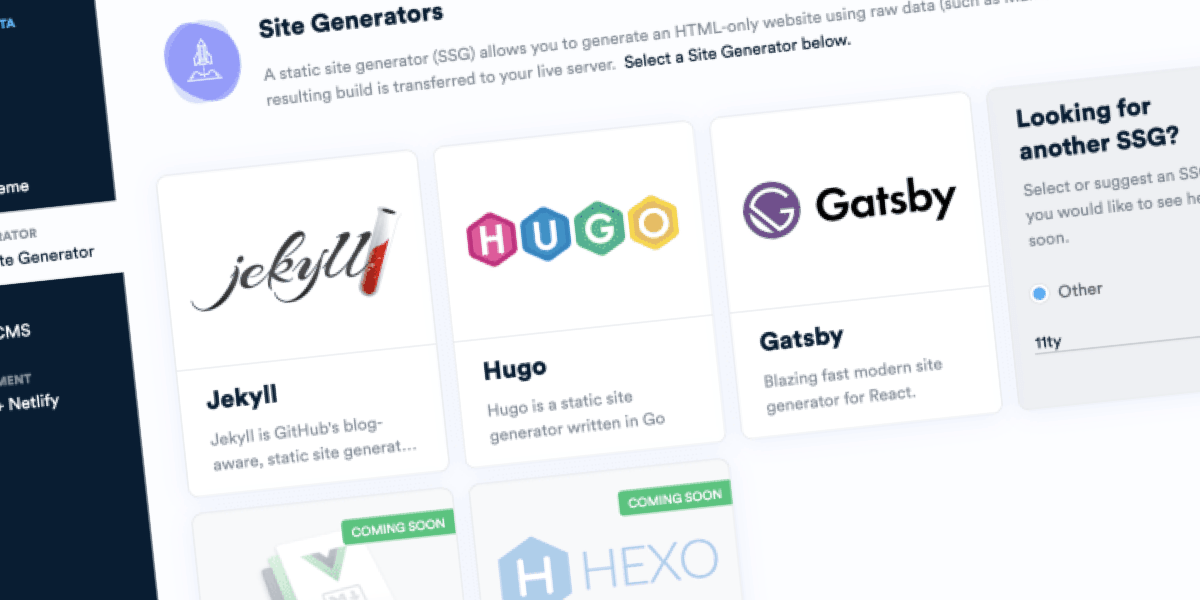 Netlify's tweet card. This is not a sponsored post. I requested a beta access for this site called Stackbit a while back, got my invite the other day, and thought it was a darn