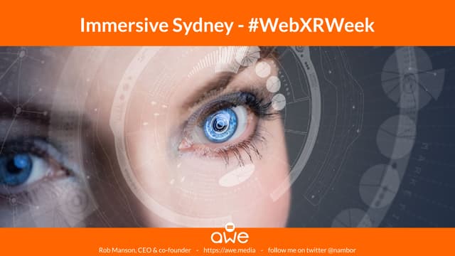 nambor's tweet card. Immersive Sydney - #WebXRWeek