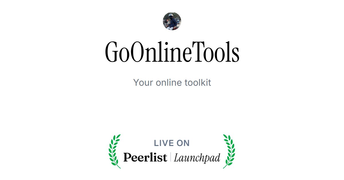 GoOnlineTools's tweet card. Your online toolkit