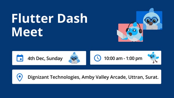 FlutterSurat's tweet card. Hello everyone, I hope everything is well with you. Flutter Surat is a tech community that empowers and encourages people who want to learn about and share their experience