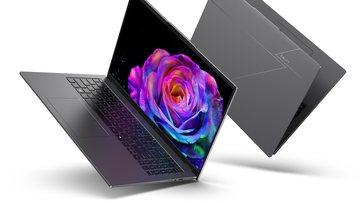 techday_au's tweet card. Acer has launched the refreshed Swift Go laptops, featuring the latest Intel Core Ultra 200H processors and stunning 3K OLED displays for enhanced productivity.