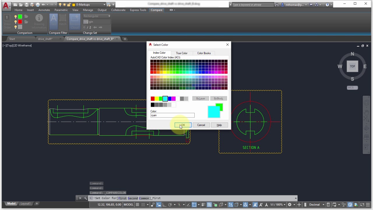 DesignandMotion's tweet card. AutoCAD 2019 DWG Compare