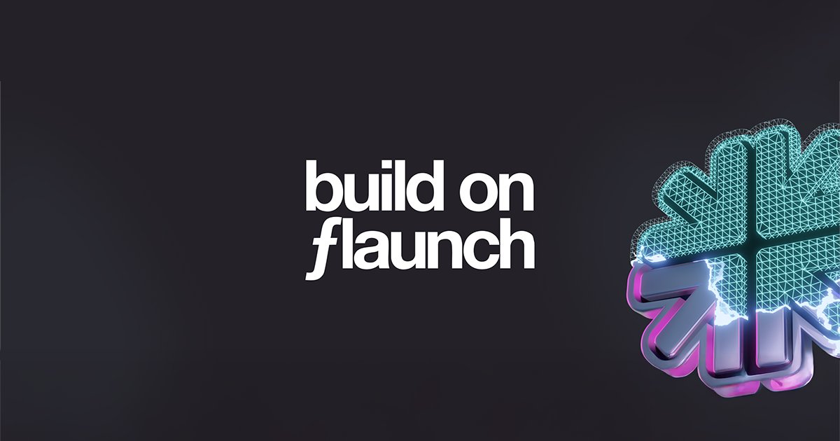 BuildOnFlaunch's tweet card. Integrate with Flaunch on the BASE network