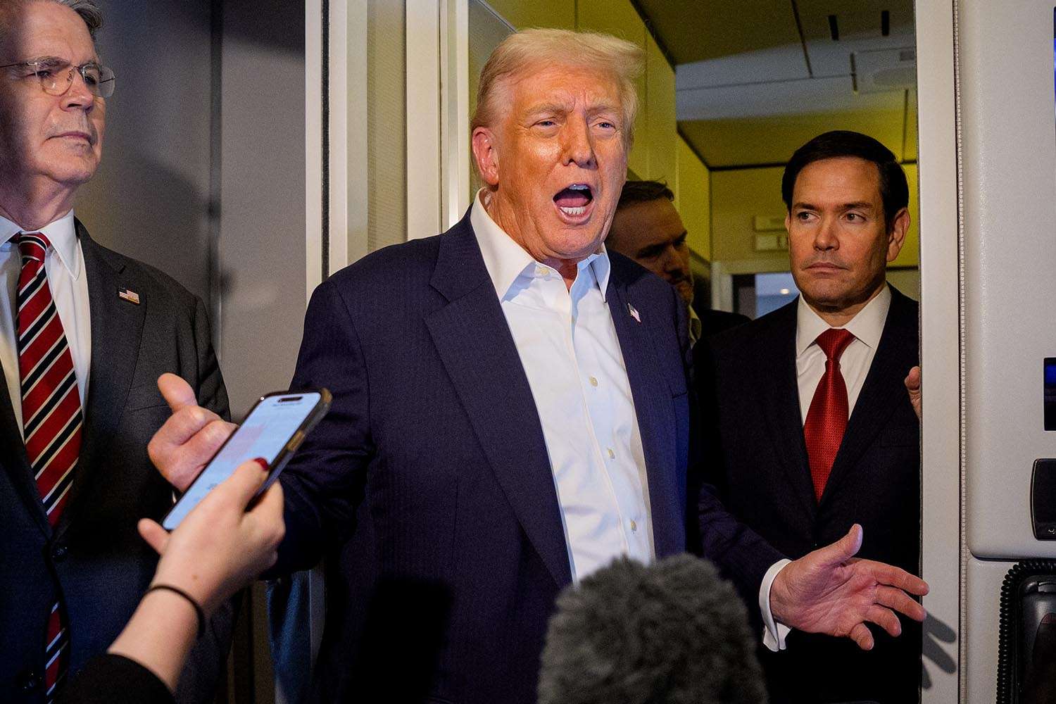 james_mtc's tweet card. Donald Trump appeared to describe a dementia screening he underwent at Walter Reed Medical Center as a 'very hard' IQ test while speaking with reporters inside Air Force One