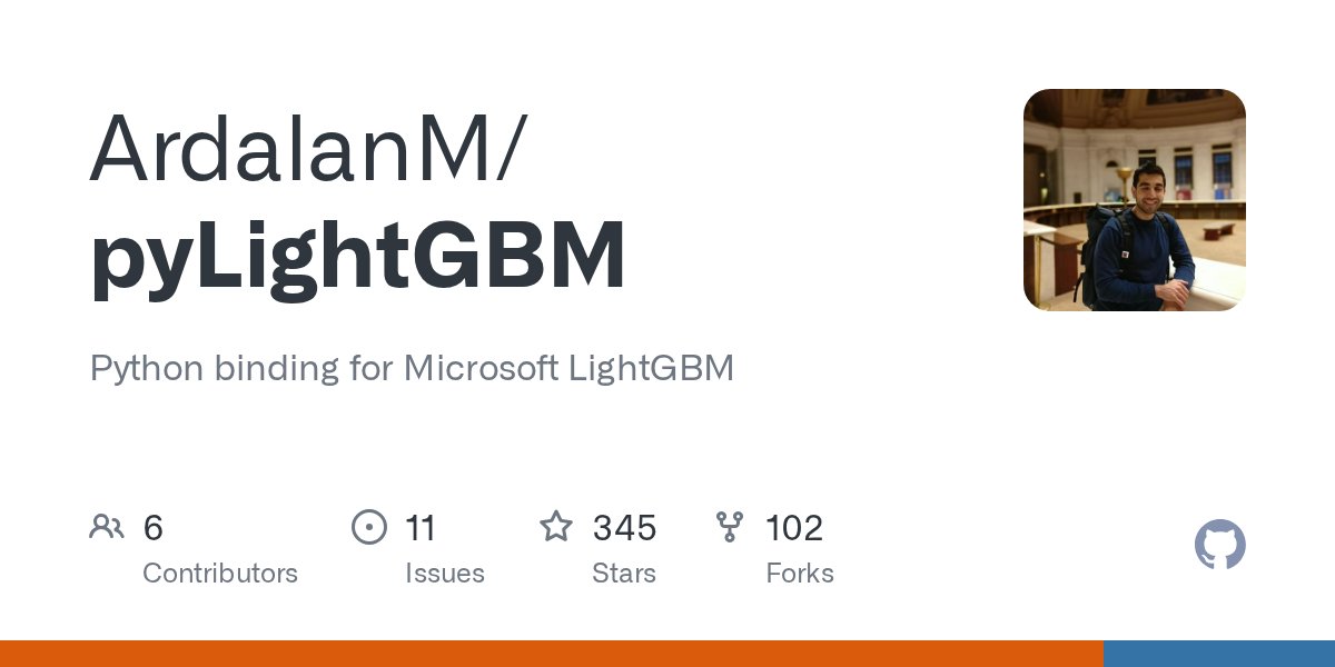 RadimRehurek's tweet card. Python binding for Microsoft LightGBM. Contribute to ArdalanM/pyLightGBM development by creating an account on GitHub.
