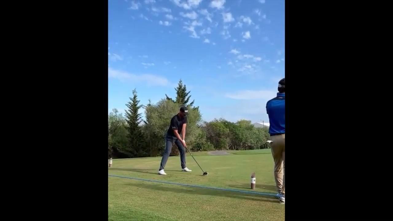 highskillsvibes's tweet card. Victor Perez slow motion golf swing motivation! How to swing to win 1...