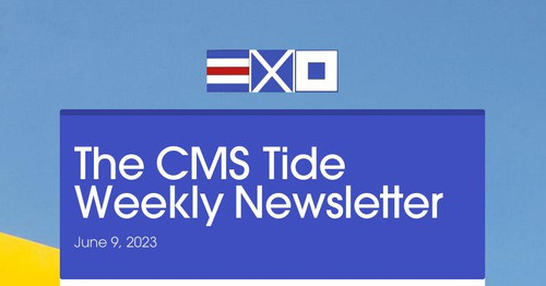 comsprincipal's tweet card. The CMS Tide Weekly Newsletter
