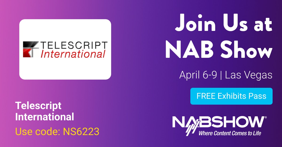 Telescript's tweet card. Register now