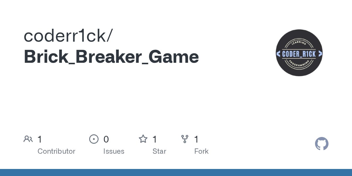 Coderrr1ck's tweet card. Contribute to coderr1ck/Brick_Breaker_Game development by creating an account on GitHub.