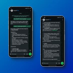 dynamicsTutor's tweet card. The new features allow users to interact with ChatGPT via phone calls in the U.S. and WhatsApp messaging globally, expanding accessibility to the AI chatbot.