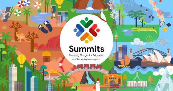DeployLearning's tweet card. Summits are back and FREE! Learn Google Workspace, network with educators, and be inspired by experts at Deploy Learning's Google Summits.