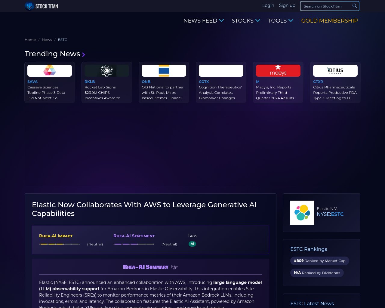 managetech_inc's tweet card. ElasticはAWSとの協力を強化し、Elastic ObservabilityにAmazon Bedroc