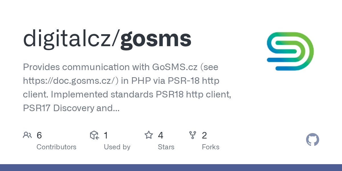DigitalSolCz's tweet card. Provides communication with GoSMS.cz (see https://doc.gosms.cz/) in PHP via PSR-18 http client. Implemented standards PSR18 http client, PSR17 Discovery and PSR16 cache. - digitalcz/gosms