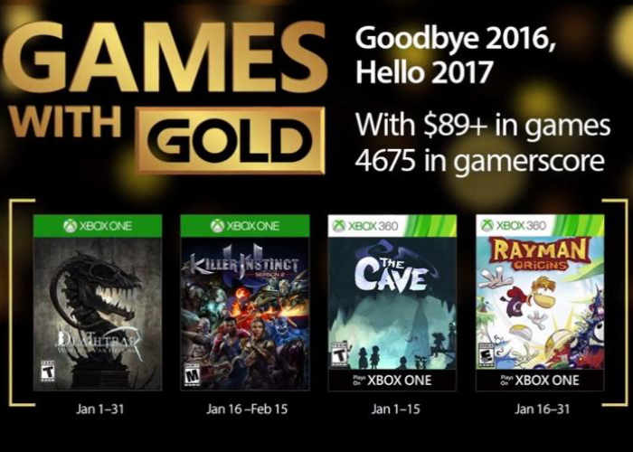 GeekyGadgets's tweet card. Details of the new free Xbox Live Games that will be available during January 2017 for those Xbox Gamers with Gold membership, have been revealed