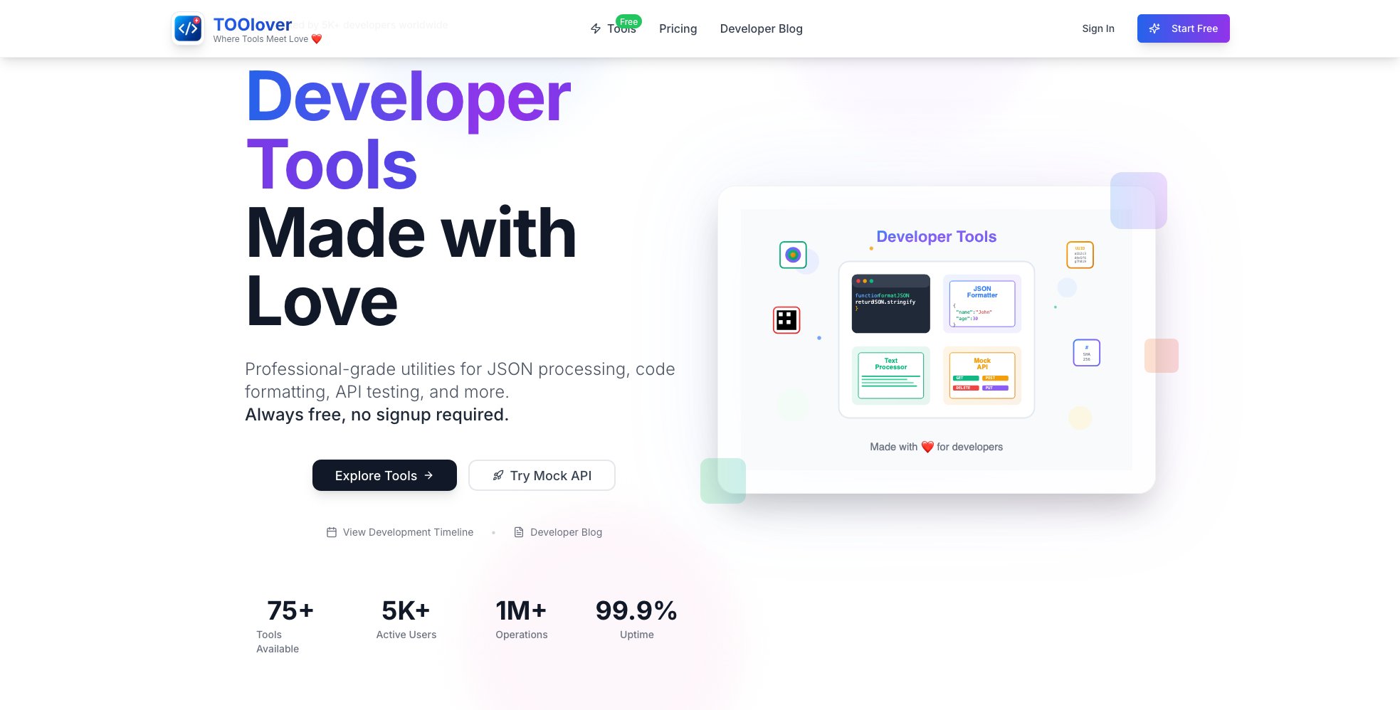 derek_in_tech's tweet card. TOOlover - Free Online Developer Tools: JSON Formatter, Code Beautifier, Minifier & More. Boost your development workflow with our comprehensive suite of professional utilities. Easy to use, no...