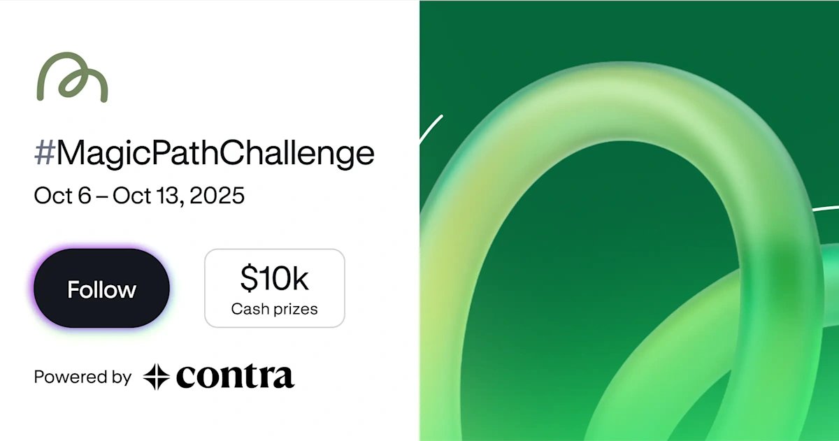 MagicPathAI's tweet card. #magicpathchallenge on Contra