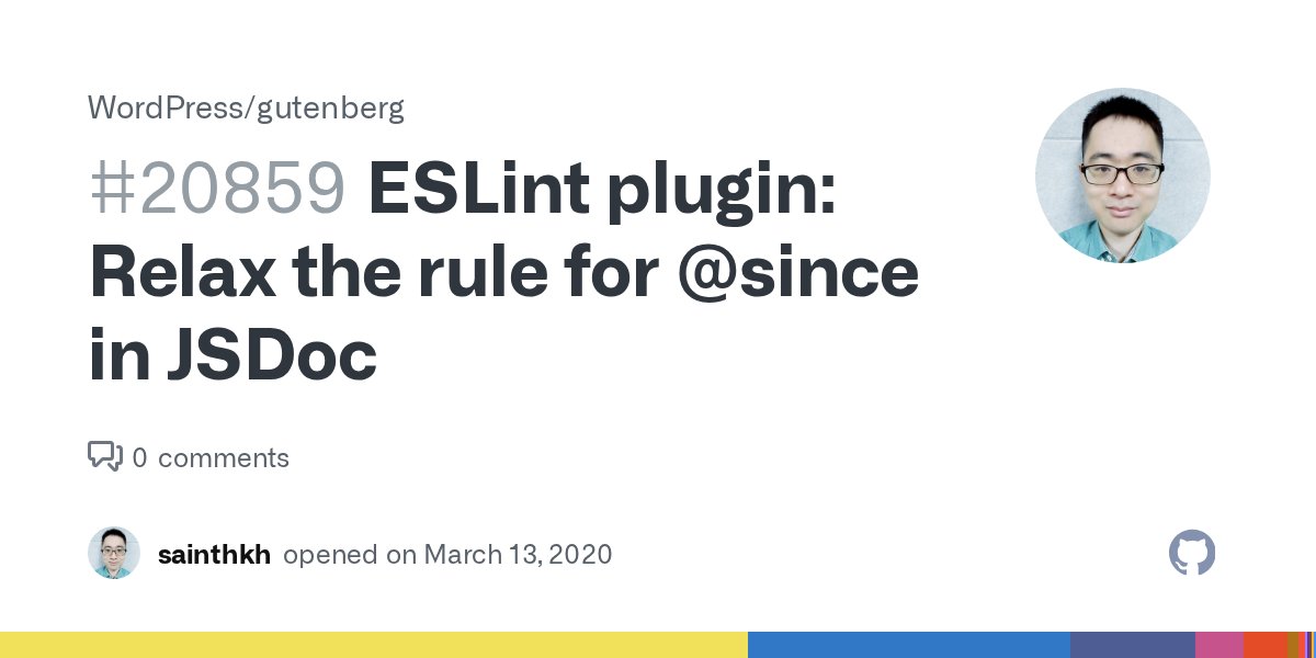 GoodFirstBugs's tweet card. Is your feature request related to a problem? Please describe. When increasing the severity of eslint-plugin-jsdoc to error (#20427), we found that the rule for @since doesn't allow explanation...