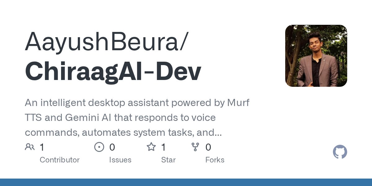 MurfAIStudio's tweet card. An intelligent desktop assistant powered by Murf TTS and Gemini AI that responds to voice commands, automates system tasks, and provides AI-generated responses. Features voice recognition, email co...