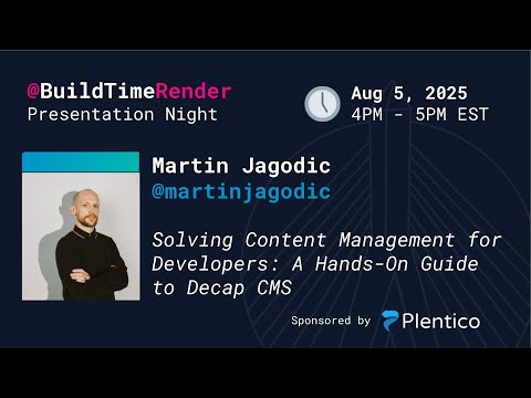 BuildTimeRender's tweet card. Solving Content Management for Developers: A Hands-On Guide to Decap...