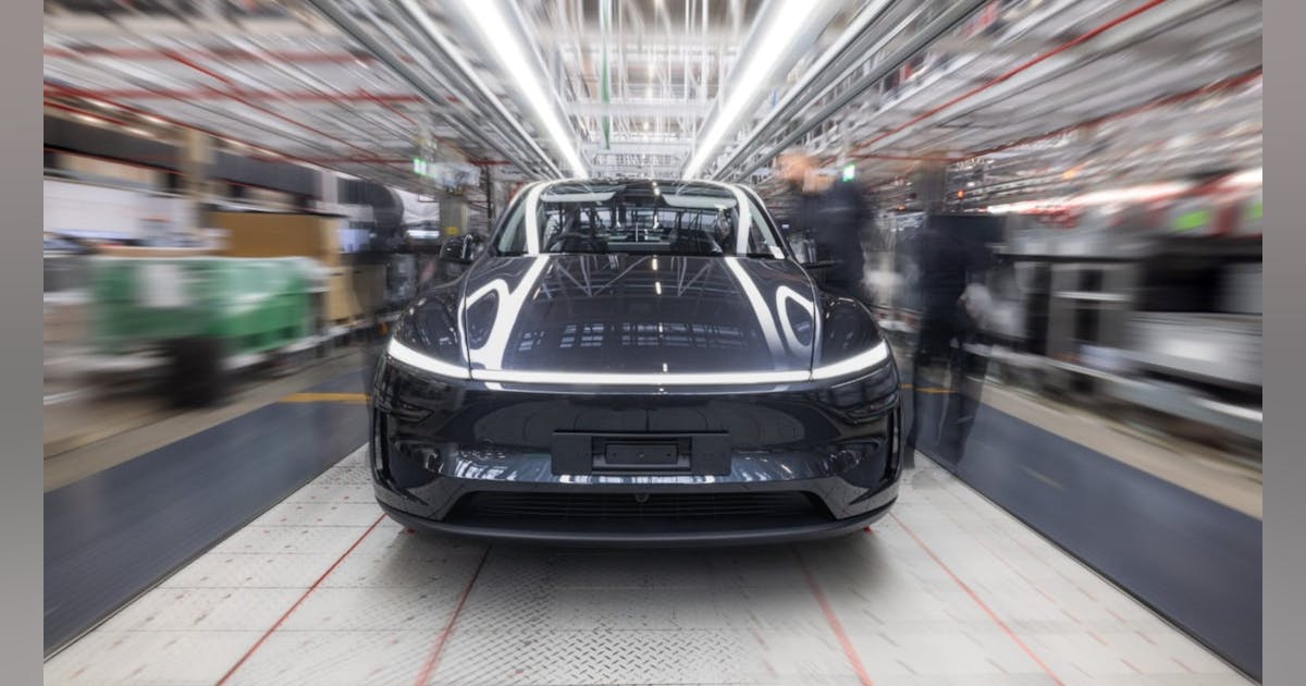 ElectronicDesgn's tweet card. The anode-free electric-vehicle battery could give the Tesla Model Y a 90-mile boost in range.