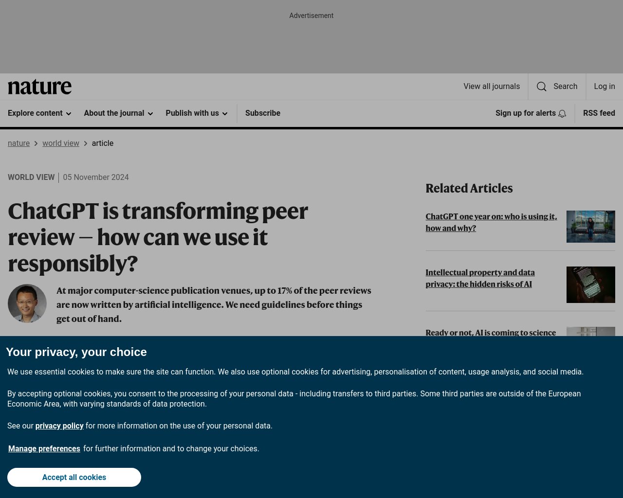 managetech_inc's tweet card. 2022年後半にリリースされたAIチャットボットChatGPT以降、主要な学会の論文の査読にAIツールが使われ