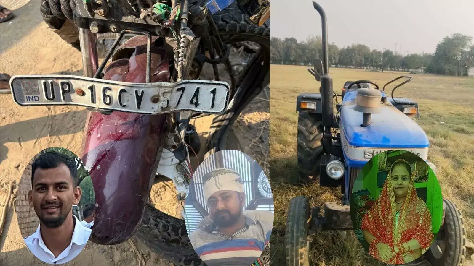 manishsingh981's tweet card. UP News: ग्रेटर नोएडा के दनकौर-सिकंदराबाद मार्ग पर एक भीषण सड़क हादसे में तेज रफ्तार ट्रैक्टर ने दो बाइकों को टक्कर मारने के बाद तीन लोगों को कुचल दिया।