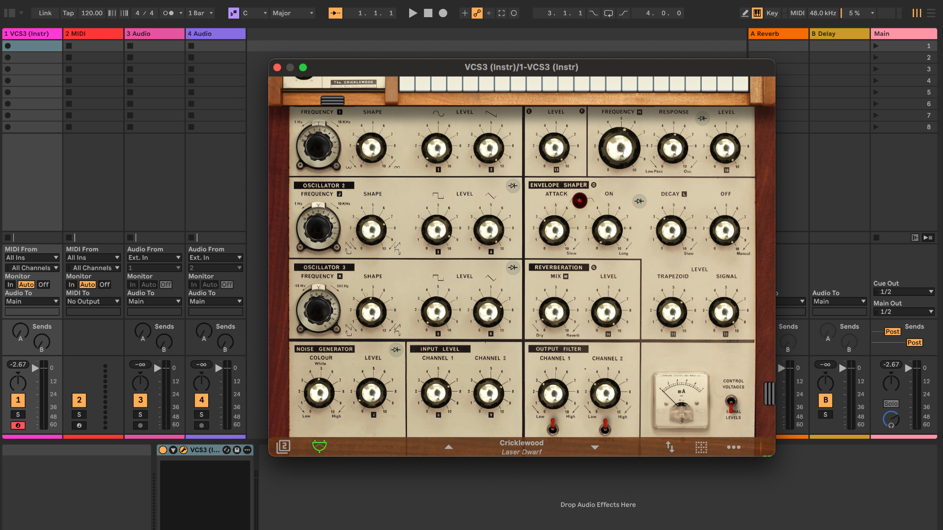 synthanatomy's tweet card. apeSoft iVCS3, the beloved EMS VCS3 emulation for iOS, is now available for macOS AUv3 as a free update for existing users.