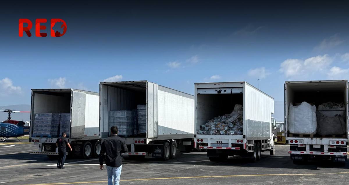 Red1Hidalgo's tweet card. Gobierno de México y autoridades de Hidalgo coordinan entrega urgente de ayuda humanitaria y víveres para familias afectadas por las lluvias