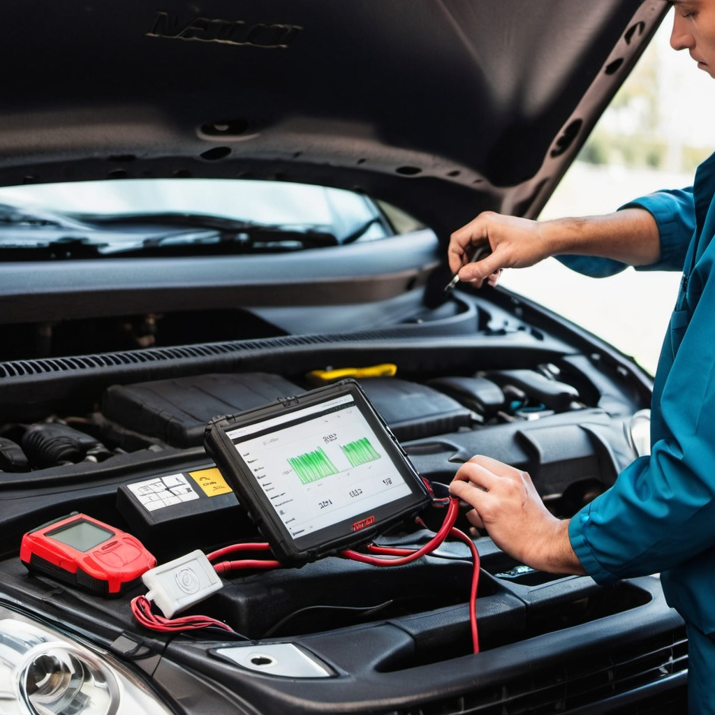 automated_ltd's tweet card. Someone doing car diagnostics