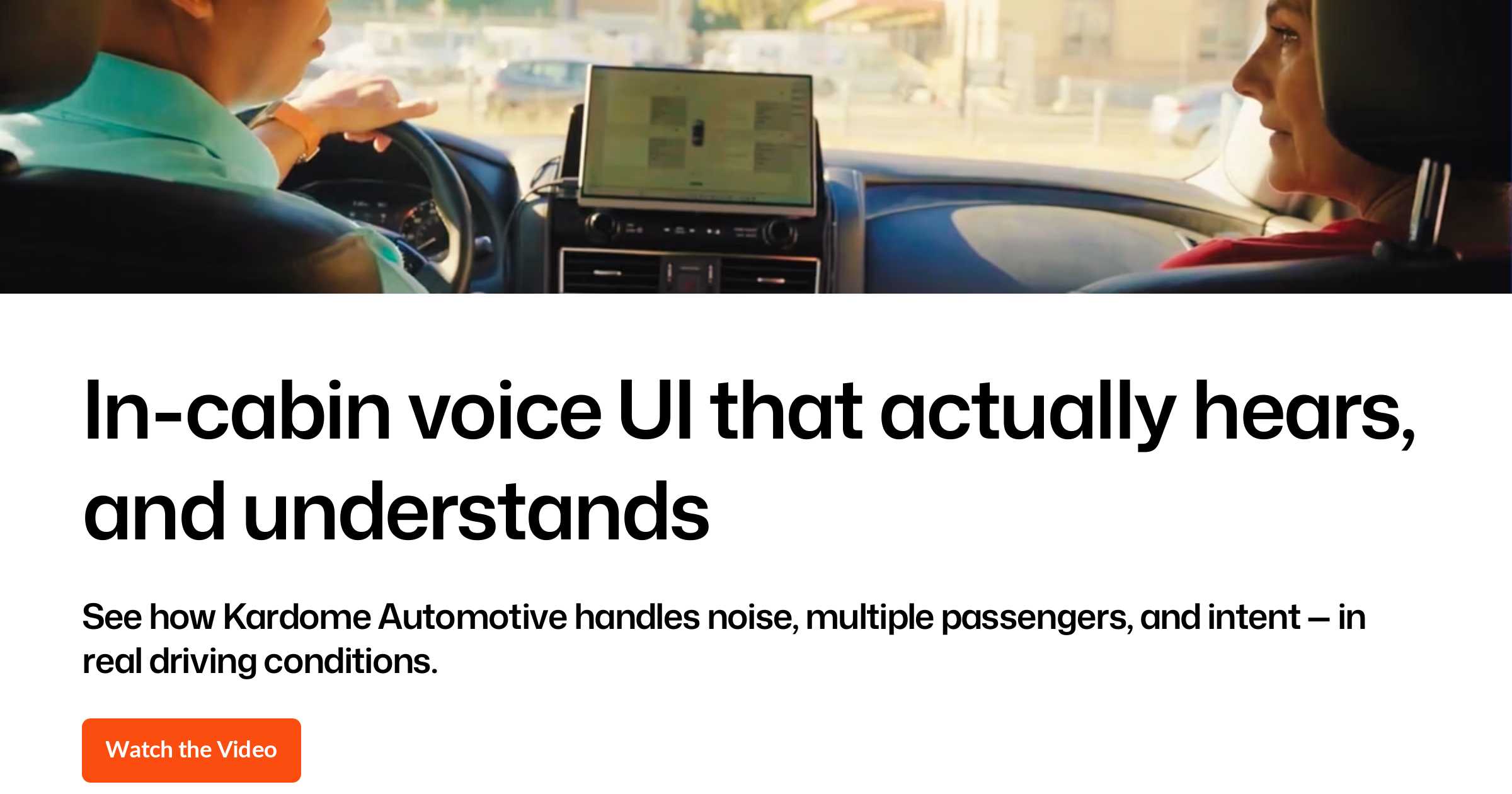 KardomeVUI's tweet card. See how Kardome Automotive handles noise, multiple passengers, and intent — in real driving conditions. Watch the Video